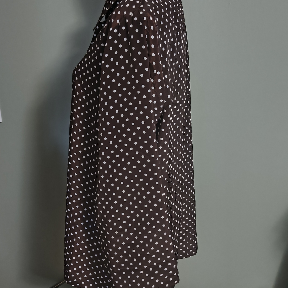 Susan Graver Black and White Polka Dot Blouse - Picture 7 of 9